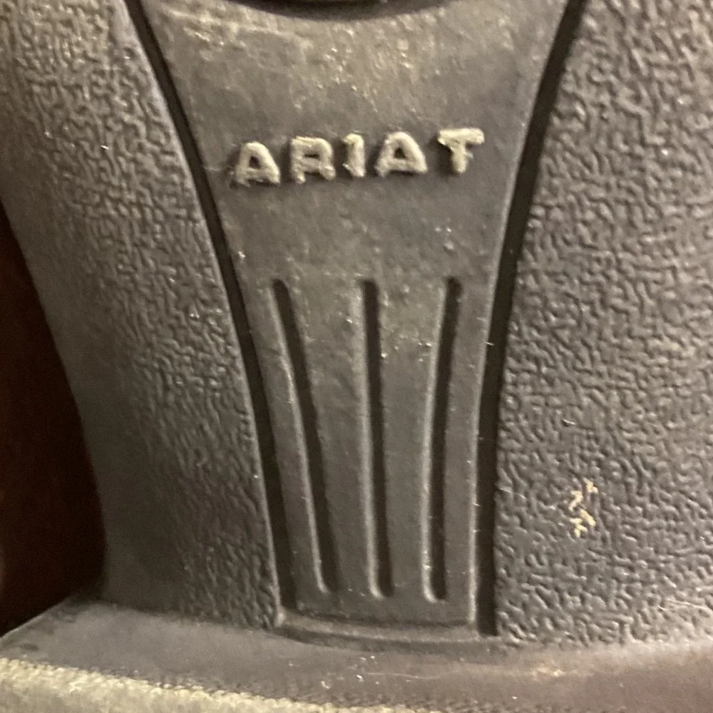 Ariat Girls' Tombstone Leather Western Square Toe Slip On Cowgirl Boots Size 5